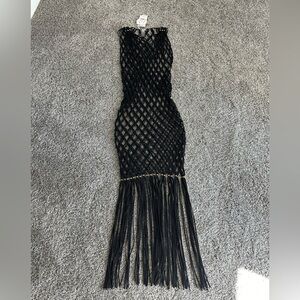 PQ Swim Black Fringe Coverup